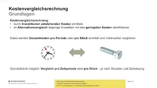 Kostenvergleichsrechnung | Unternehmensfinanzierung 
