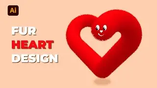 How to Make FUR HEART Design in Illustrator! Easy & Realistic