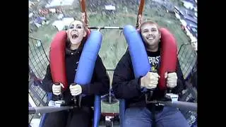 Danelle of the JaneDear girls rides Sling shot!!