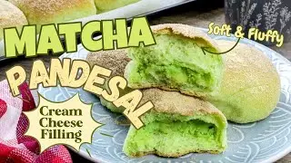 Matcha Pandesal wtih Cream Cheese Filling