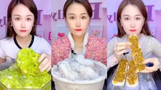 Rainbow Ice Eating Sounds | Colorful Crushed Ice ASMR Mukbang #356