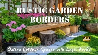🌼Rustic Garden Borders : Define Outdoor Spaces with Logs, Rocks & Brick Edging🌱