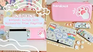🌈☁️ unboxing nintendo switch oled accessories from PlayVital 👾🕹 | kawaii mee
