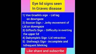 Eye lid signs seen in Graves disease | Ap Singh  #Neetpg #fmge #inicet #shorts #shorts
