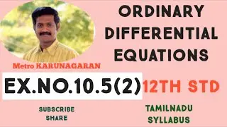 12th Std Maths Ex.10.5(2) The velocity v of a parachute falling vertically satisfies the Equation vd