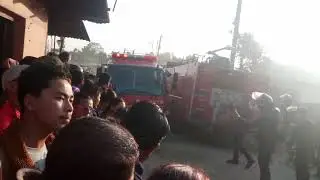 KATHMANDU NEPAL BUDDHANAGAR FIRE DESTROYS....