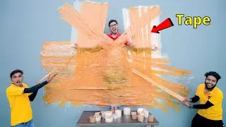 Taping Myself On Wall Experiment | क्या टेप मुझे दिवार पर चिपका पायेंगी? Gone Funny