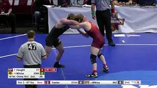2018 NCAA Wrestling 197lbs: Jared Haught (Virginia Tech) dec Cash Wilcke (Iowa)