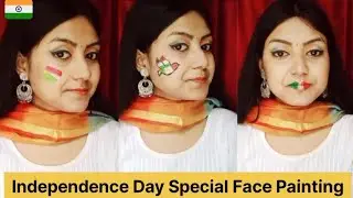 Face Painting Indian Flag / Independence Day Tricolor Flag Painting On Face