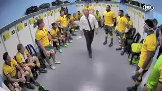 Michael Cheika half-time spray