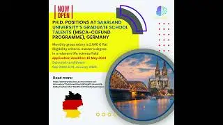 Ph.D. positions at Saarland University&rsquo;s Graduate School TALENTS (MSCA-COFUND programme), Germany