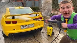 Mr. Joe found Car Wash & washed Dirty Chevrolet Camaro 13+