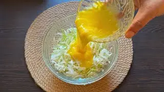 Cabbage with eggs tastes better than meat! Best cabbage recipe! Delicious dinner recipe!