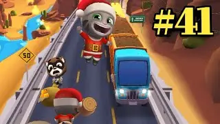 Talking Tom gold run | Santa Tom highway speed run Android iso mobile gameplay |Part #41 Full screen