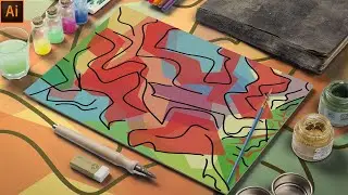 MOUNTAINT DISASTER  [ SPEED ART CONTEMPORER ] | ADOBE ILLUSTRATOR