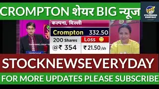 Crompton share latest news, #cromptongreaves share latest updates