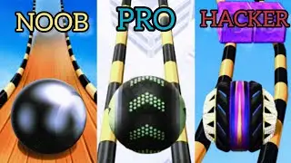 NOOB vs PRO vs HACKER - Going Ball Gameplay/ walkthrough, IOS Android/ New Update Ball Run