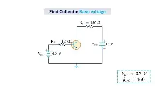 Biased BJT Collector Base voltage Calculations #electricalengineeringxyz