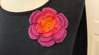 Fiore uncinetto 6 petali. Uncinetto facile. Uncinetto principianti