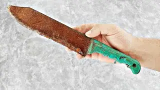 Old Rusty Hunting Knife RESTORATION