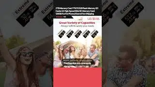 Hot Deals! 2TB Memory Card 1TB 512GB Flash Memory SD Cards A2 👉61% off