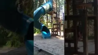 Worlds Strongest 2 Year Old Almost Breaks Slide