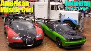 RC Cars Playtime! Dodge Challenger, Bugatti and Semi-Hauler Tractor Truck Remote Control Toys