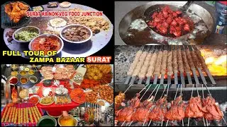 Surat Best Non Veg Street Food Market in Zampa Bazaar for 365 Days | indian non veg Street Food