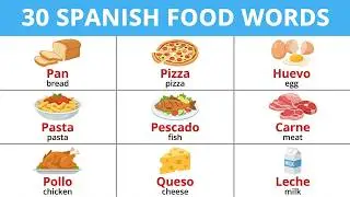 30 Food Vocabulary in Spanish with English Meaning | Learn Food Words Fast #aprenderingles  #comida
