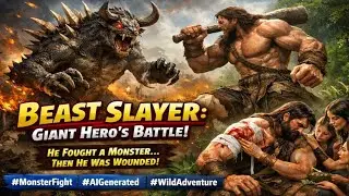 Giant Hero vs HORROR Beast | Savage Monster Fight | AI Fantasy Story | Sujawal world Life Ai 