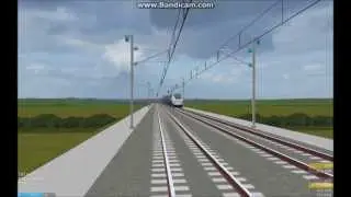 OpenBVE HD: TGV V150 Record Train Trail Run on French LGV Route (520 km/h or 325 mph)