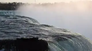 The Niagara Falls In A Close-up Video