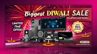 Diwali Sale Web Banner Design | Diwali Sale Banner Design | Web Banner Design | Photoshop Tutorial