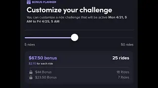 Cool tool to customize your rideshare trip challenge, but the offers are still crap