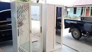 Cara merakit lemari pakaian besi sliding uk 90cm #caramemasang