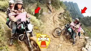 The motorcyclist navigated 18 sharp turns and a cliffside road to reach his destination.#funny
