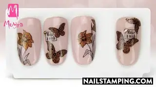 Butterfly, Spring nail art with magnetic pigment (nailstamping.com)