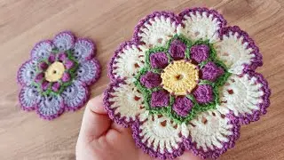 3D HOW TO CROCHET KNİTTİNG.. TIĞ İŞİ MUHTEŞEM 3D MOTİF ÖRGÜ MODELİ