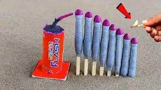 Red Colour Flash Cracker Vs Matches Chain Reaction Domino - Unique Cracker Testing -