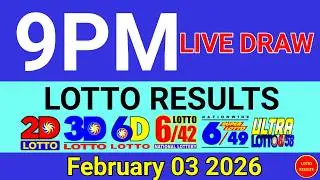 Lotto Result Today 9pm Draw February 3, 2026 Swertres Ez2 PCSO Live Result