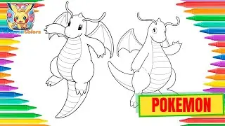 Dragonite Flying in the Air & Simple Dragonite | Epic Coloring Adventure | Pokemon Colors Channel