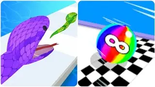 Ball Run Infinity vs Snake Run Race 3D - (Max Level, ASMR Game)