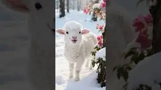 lamb in the snow