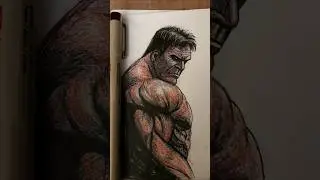 🔥 Рисунок Халка, который выглядит СЛИШКОМ реалистично! 😱 #короткометражки #marvelcomics #avengers...