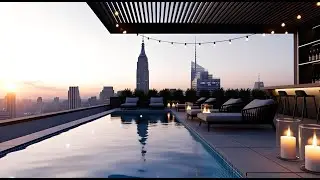 Perfect Smooth Jazz Piano | Relaxing Rooftop New York Lounge Music for Stress Relief