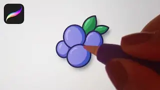 Cute Bluberries Flat Design In Procreate #shorts #procreateshorts