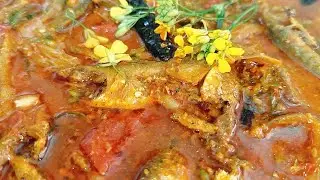  সরষে ফুল দিয়ে নদীর টাটকা মাছের টক 🦈🦈//mustard flower and river fish recipe