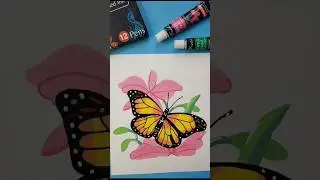 How To Paint A Monarch Butterfly | Step by Step Acrylic Painting | Easy Drawing Tutorial