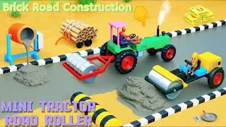 DIY Mini Tractor Road Roller | Concrete & Brick Road Construction Science Project | ToonFusion World