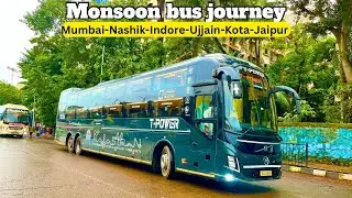 Monsoon bus journey | Mumbai To Jaipur | T Power travel Volvo 9600 sleeper bus ￼